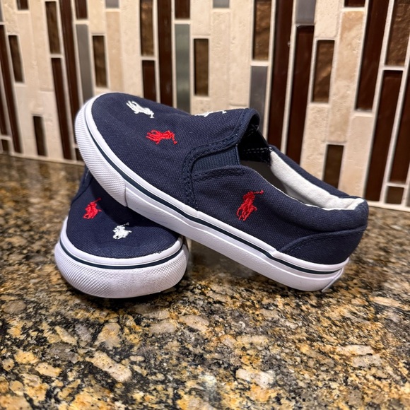Polo Ralph Lauren Other - Polo Ralph Lauren Toddler Boys Size 9 Keaton Slip On All Over Pony Preppy Shoes